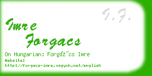 imre forgacs business card